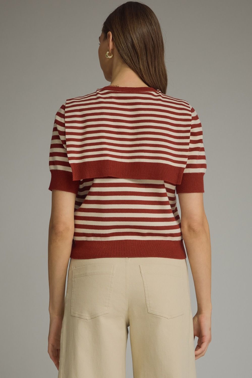Garnet Stripe Tie Sweater