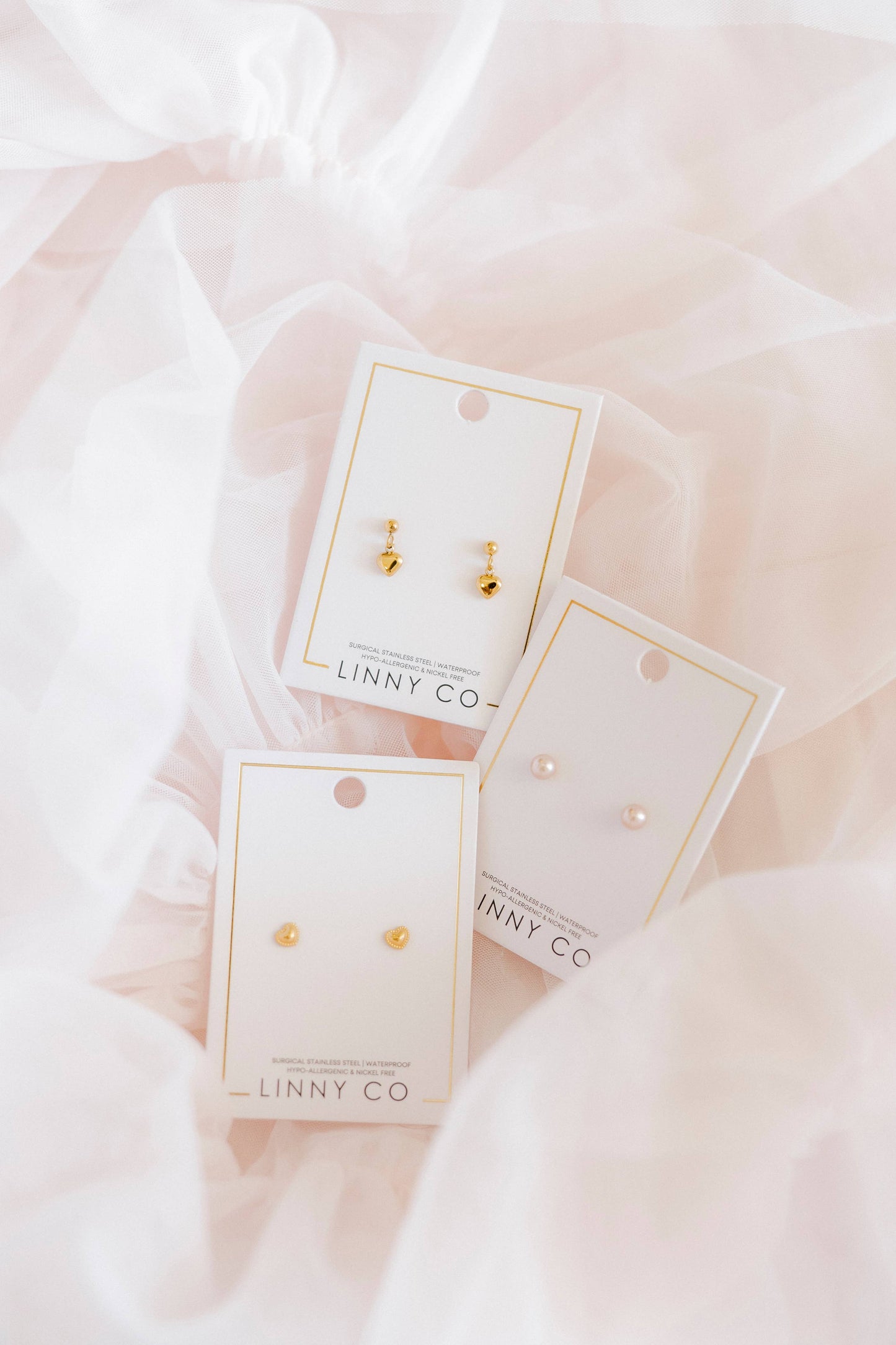 Screwback Stud Earrings - Millie Heart Gold