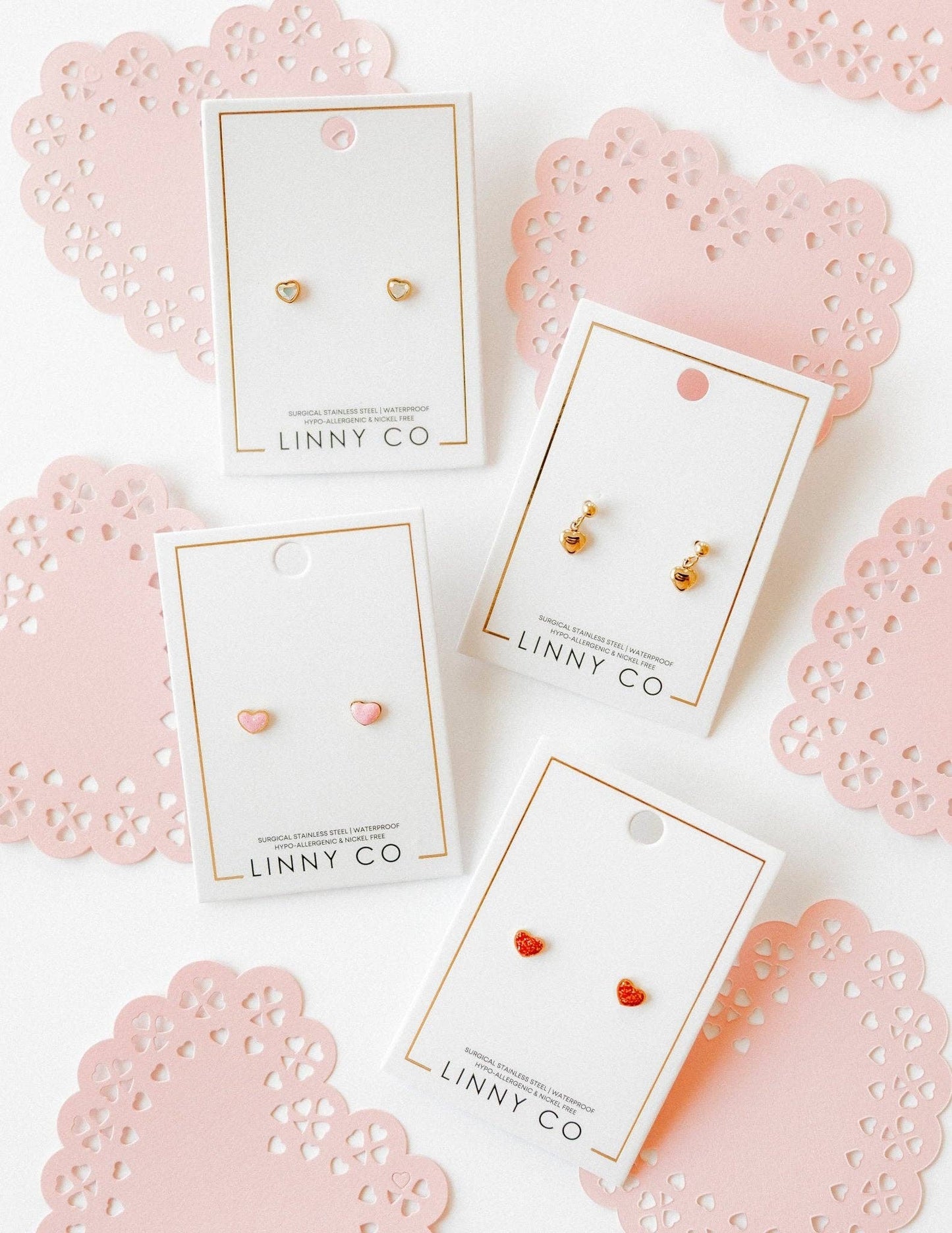 Screwback Stud Earrings - Millie Heart Gold
