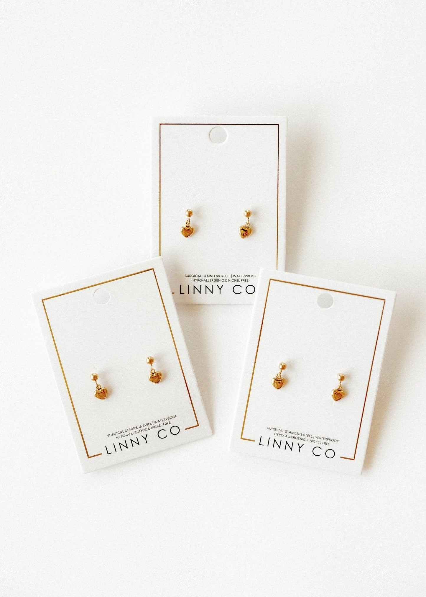 Screwback Stud Earrings - Millie Heart Gold