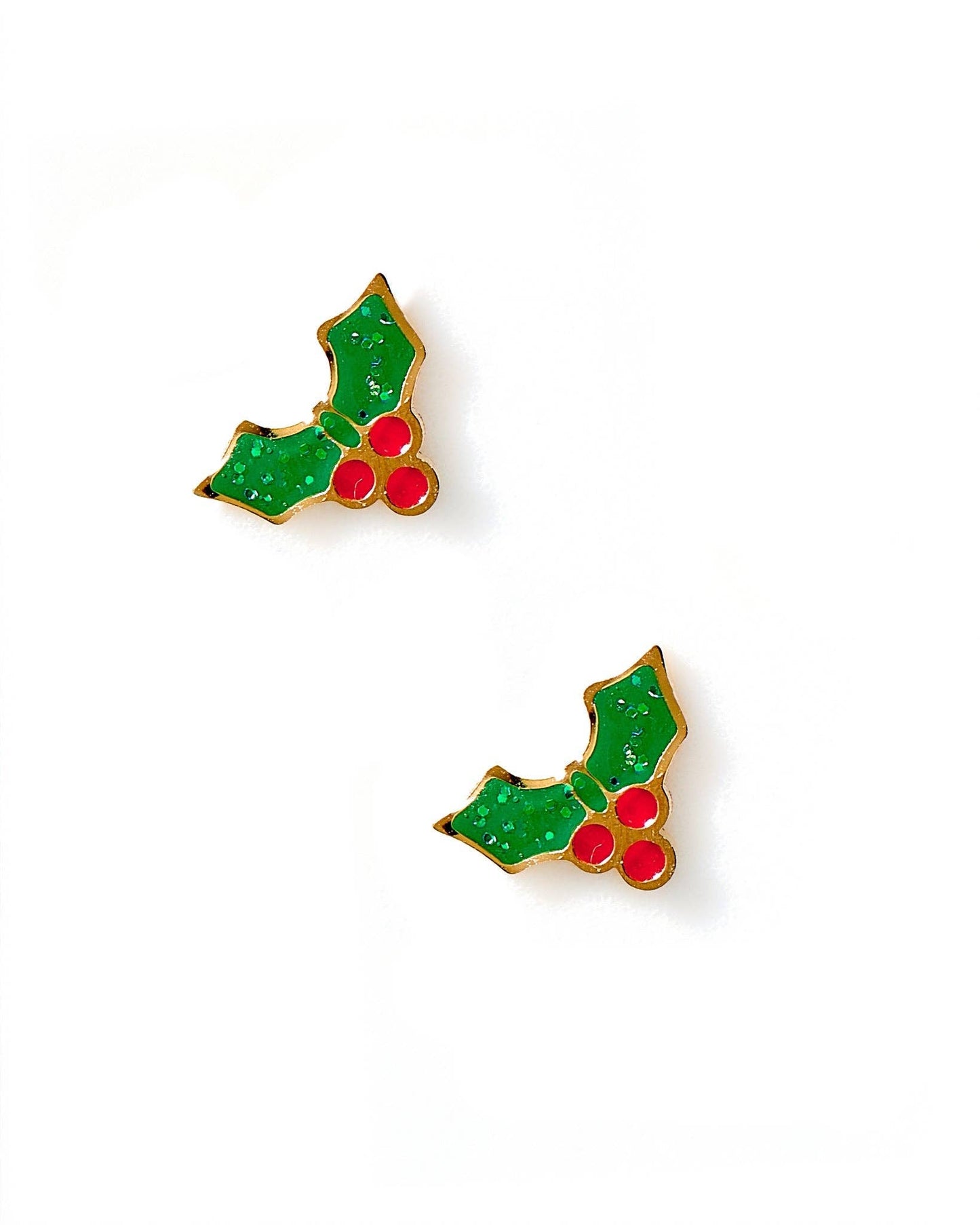 Screwback Stud Earrings - Holly Berry