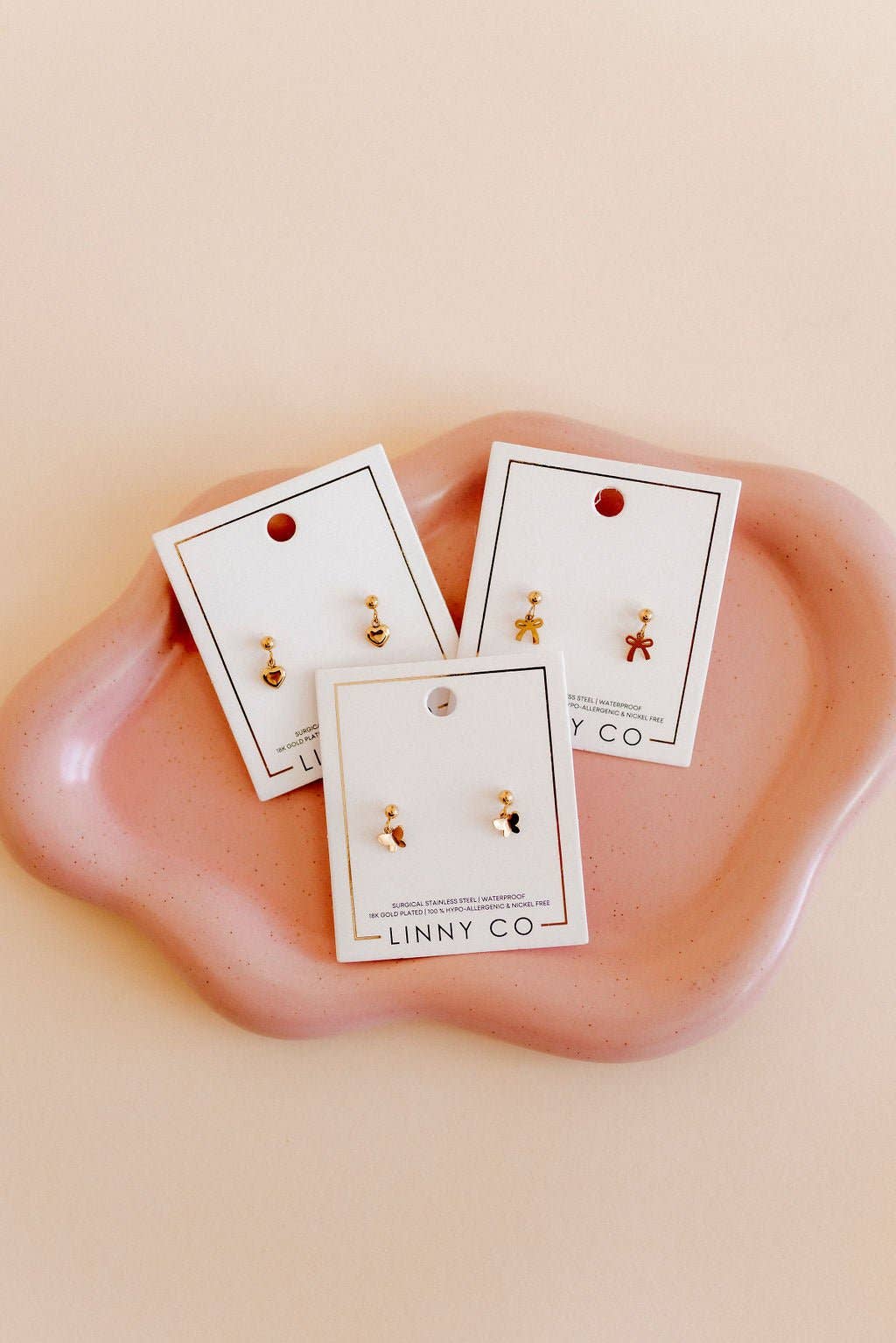 Screwback Stud Earrings - Millie Heart Gold