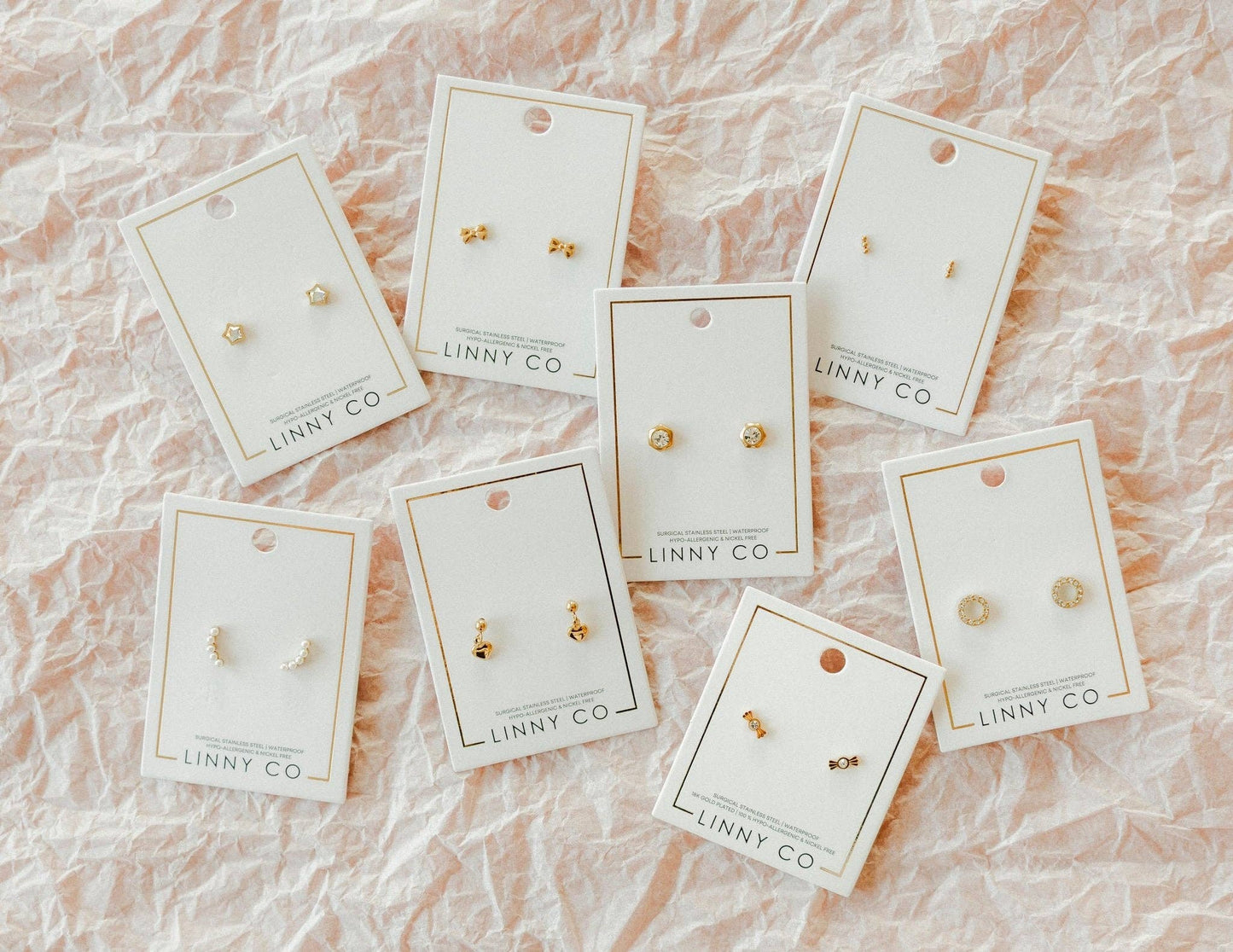 Screwback Stud Earrings - Millie Heart Gold