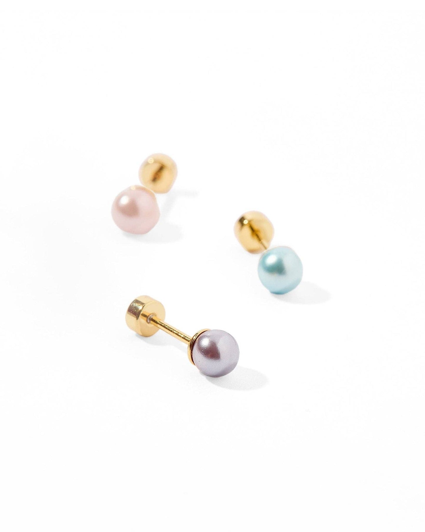 Screwback Stud Earrings - Payton Pearl Pink 5mm