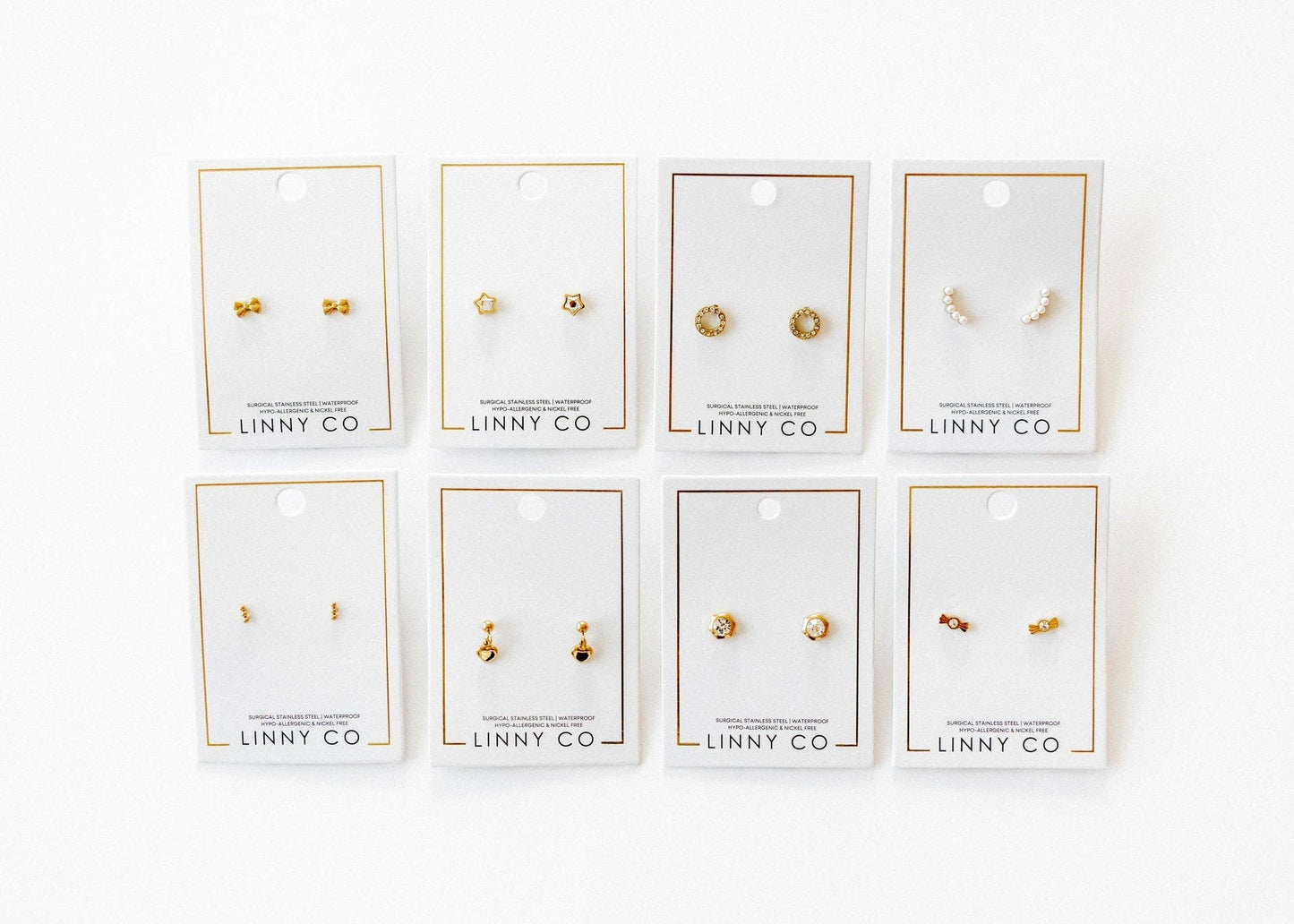 Screwback Stud Earrings - Millie Heart Gold