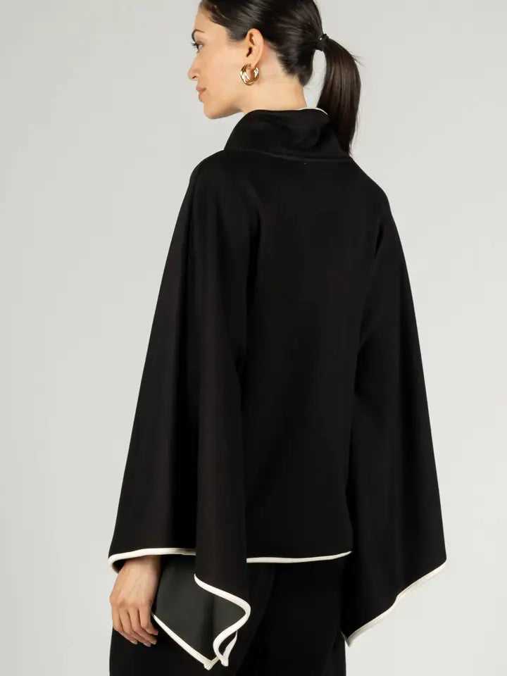 Black P.Chill Cowl Neck Poncho