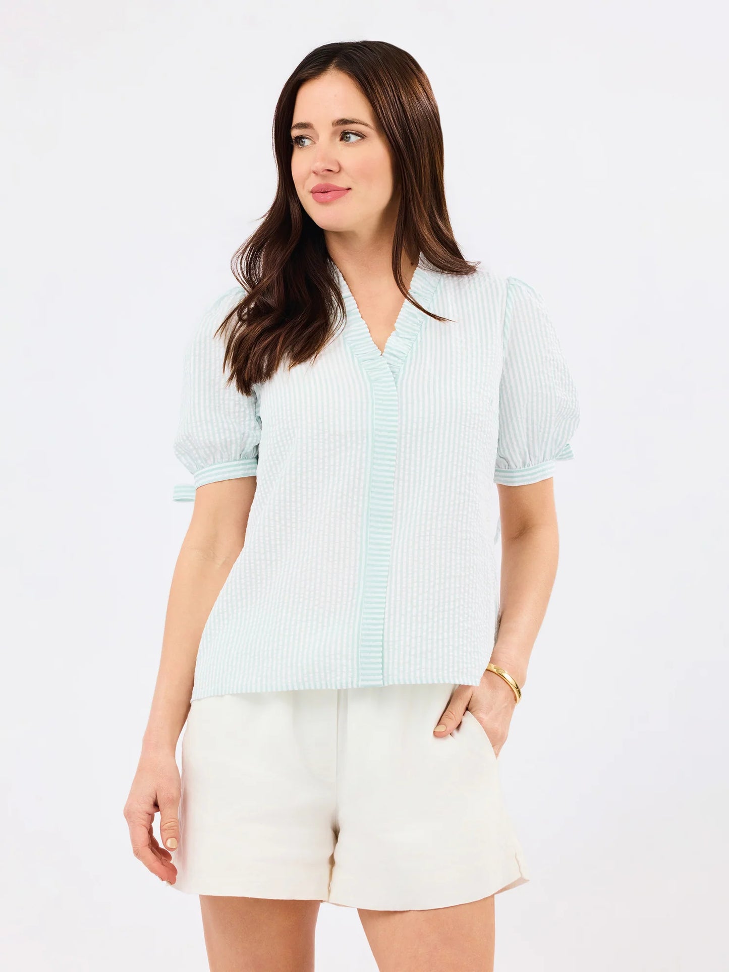 Brynn Top Seafoam/white