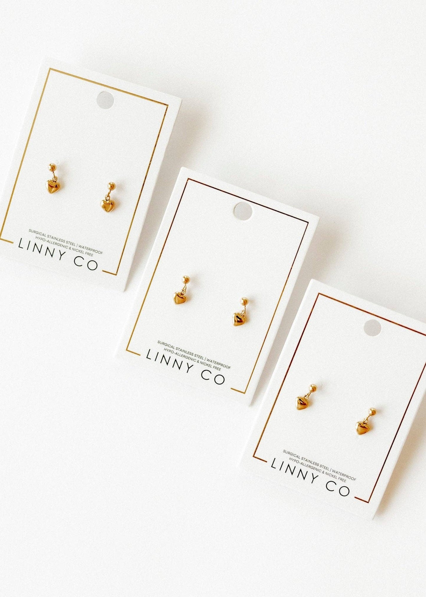 Screwback Stud Earrings - Millie Heart Gold