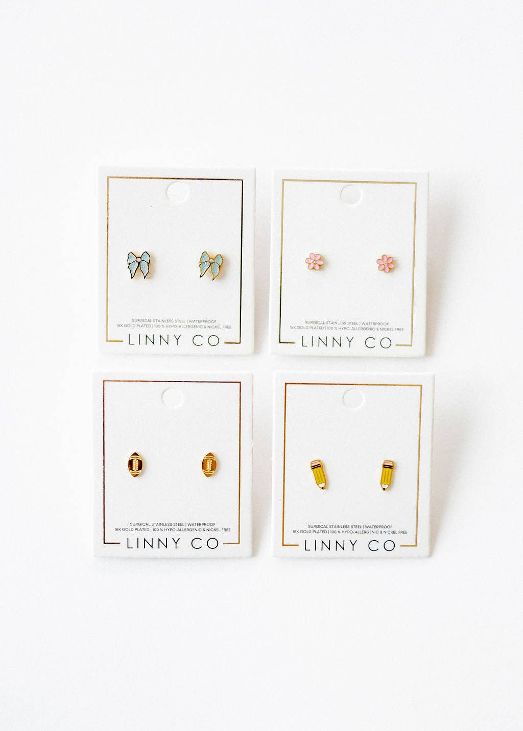 Screwback Stud Earrings - Football