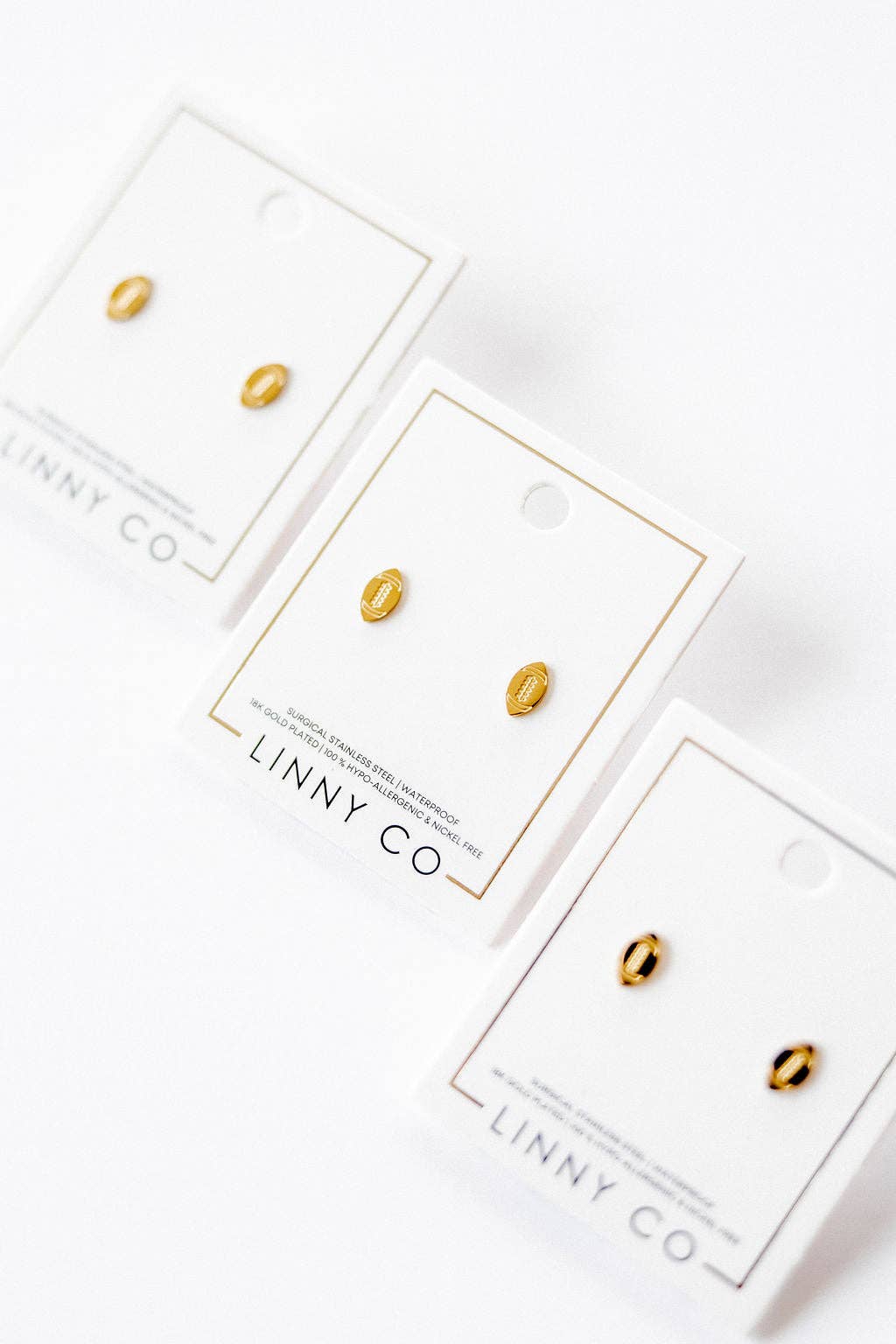 Screwback Stud Earrings - Football