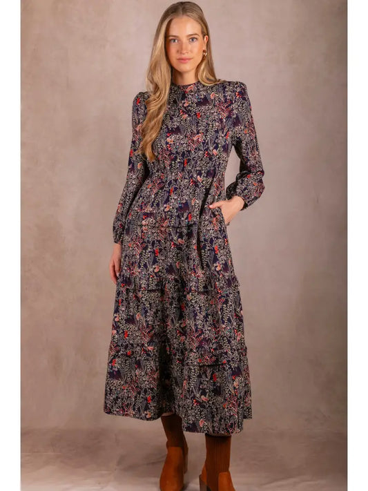 Georgette Mock Neck Maxi
