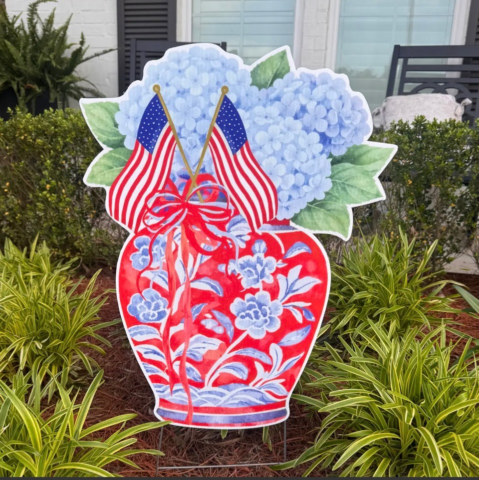 America Hydrangea Yard Sign