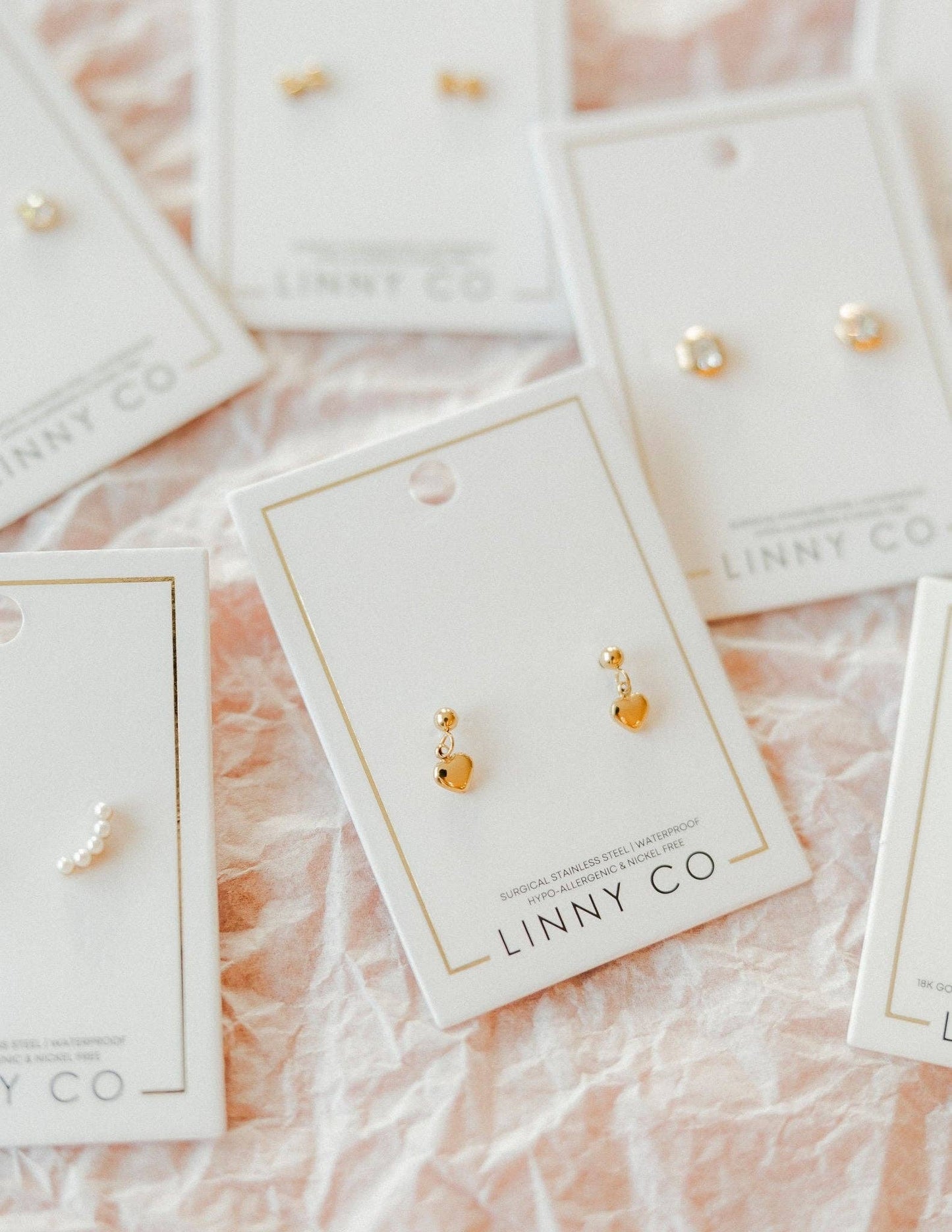 Screwback Stud Earrings - Millie Heart Gold