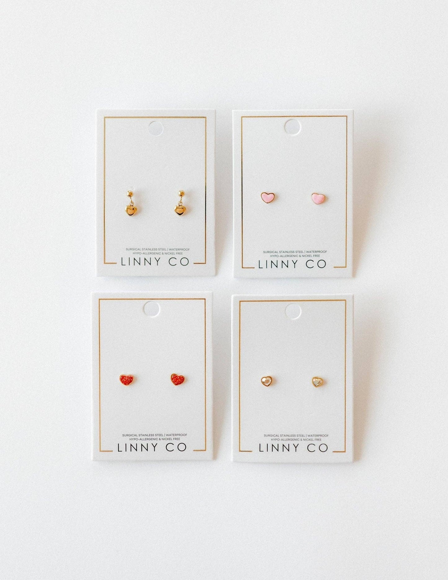 Screwback Stud Earrings - Millie Heart Gold
