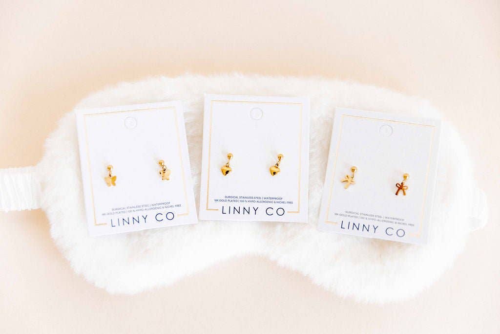 Screwback Stud Earrings - Millie Heart Gold