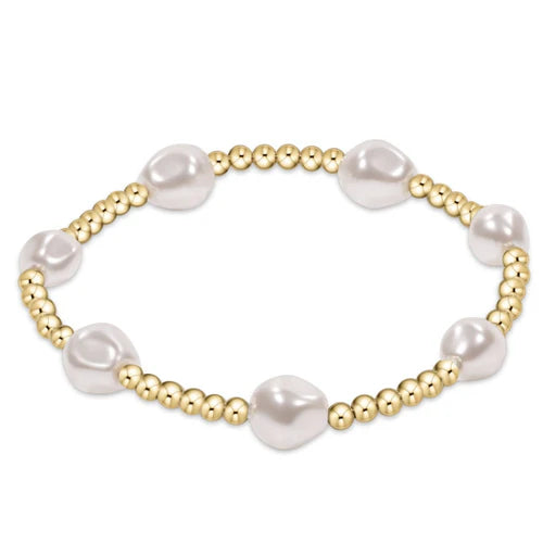 Extend Admire Gold 3mm Bead Bracelet- Pearl