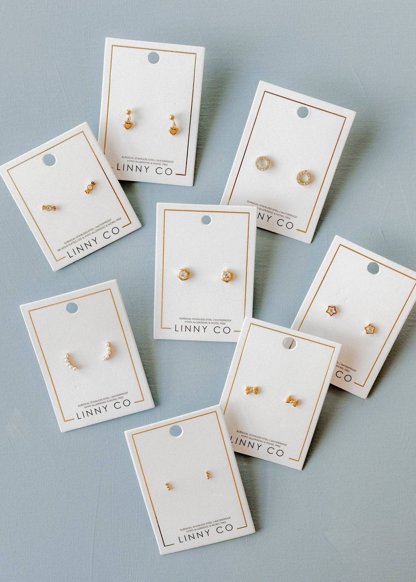 Screwback Stud Earrings - Millie Heart Gold