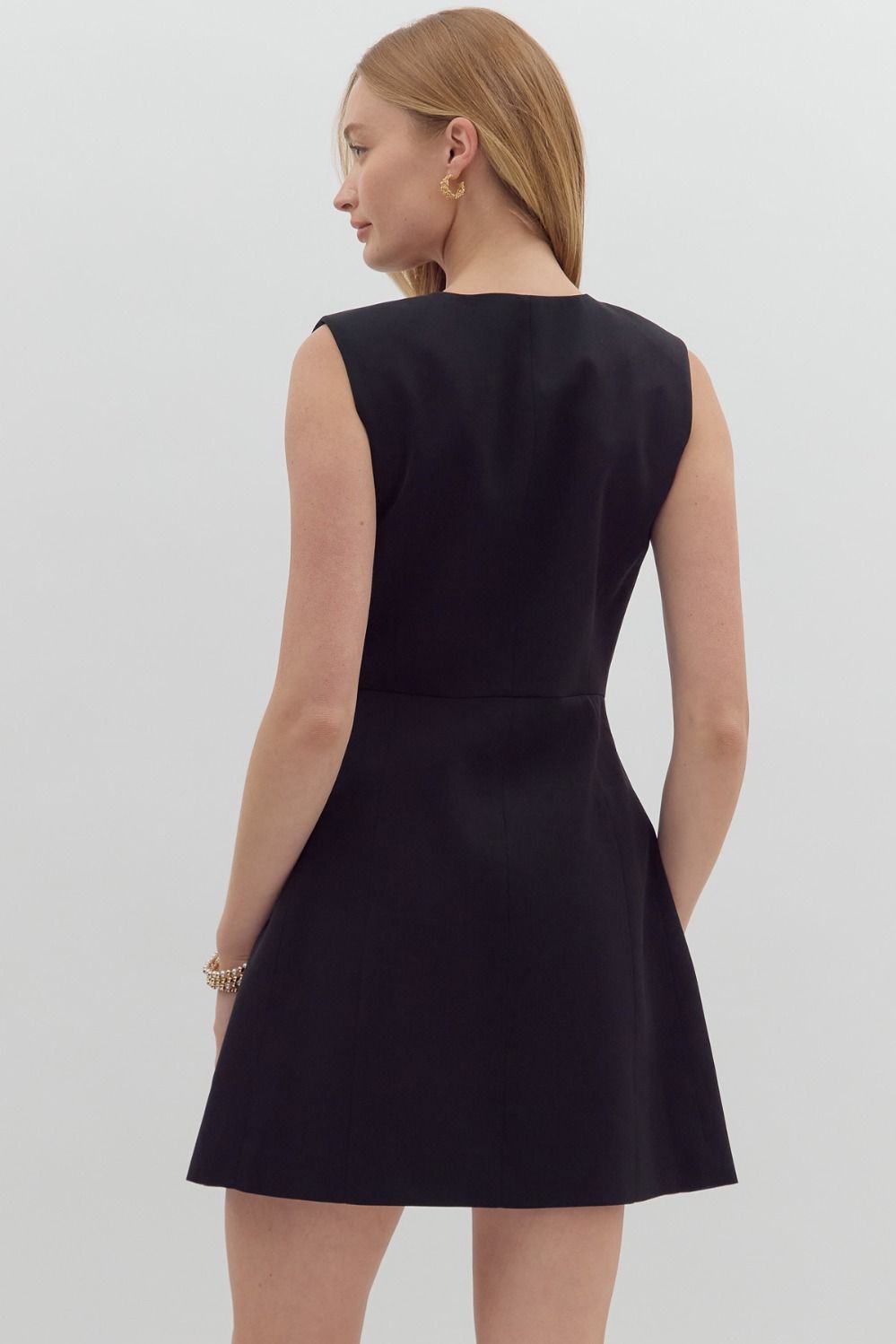 Black Dress w/ Gold Buttons