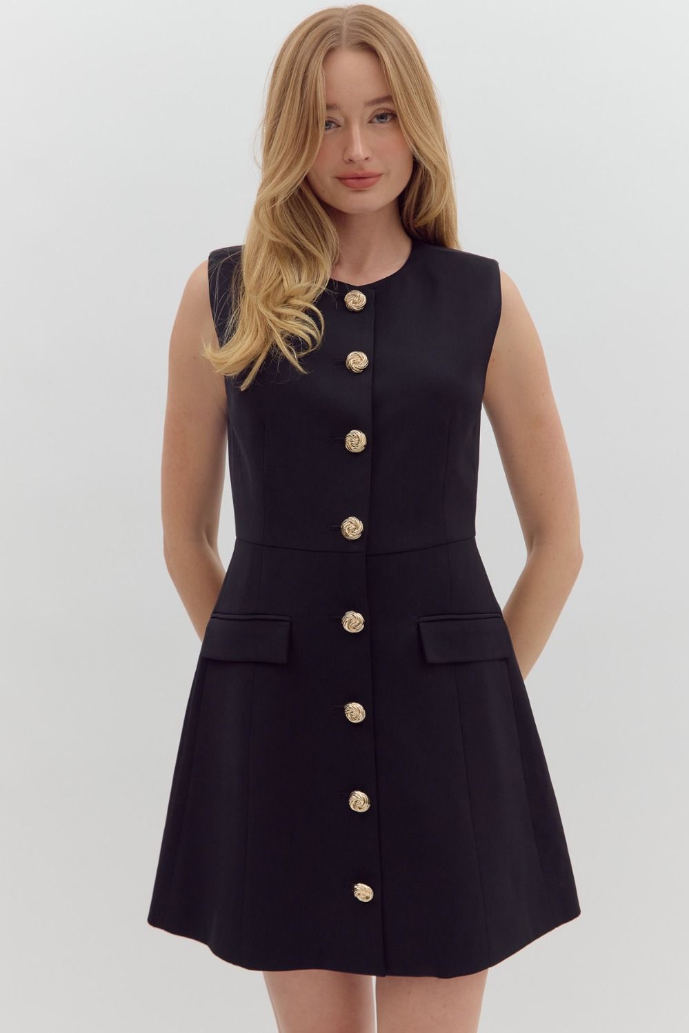 Black Dress w/ Gold Buttons