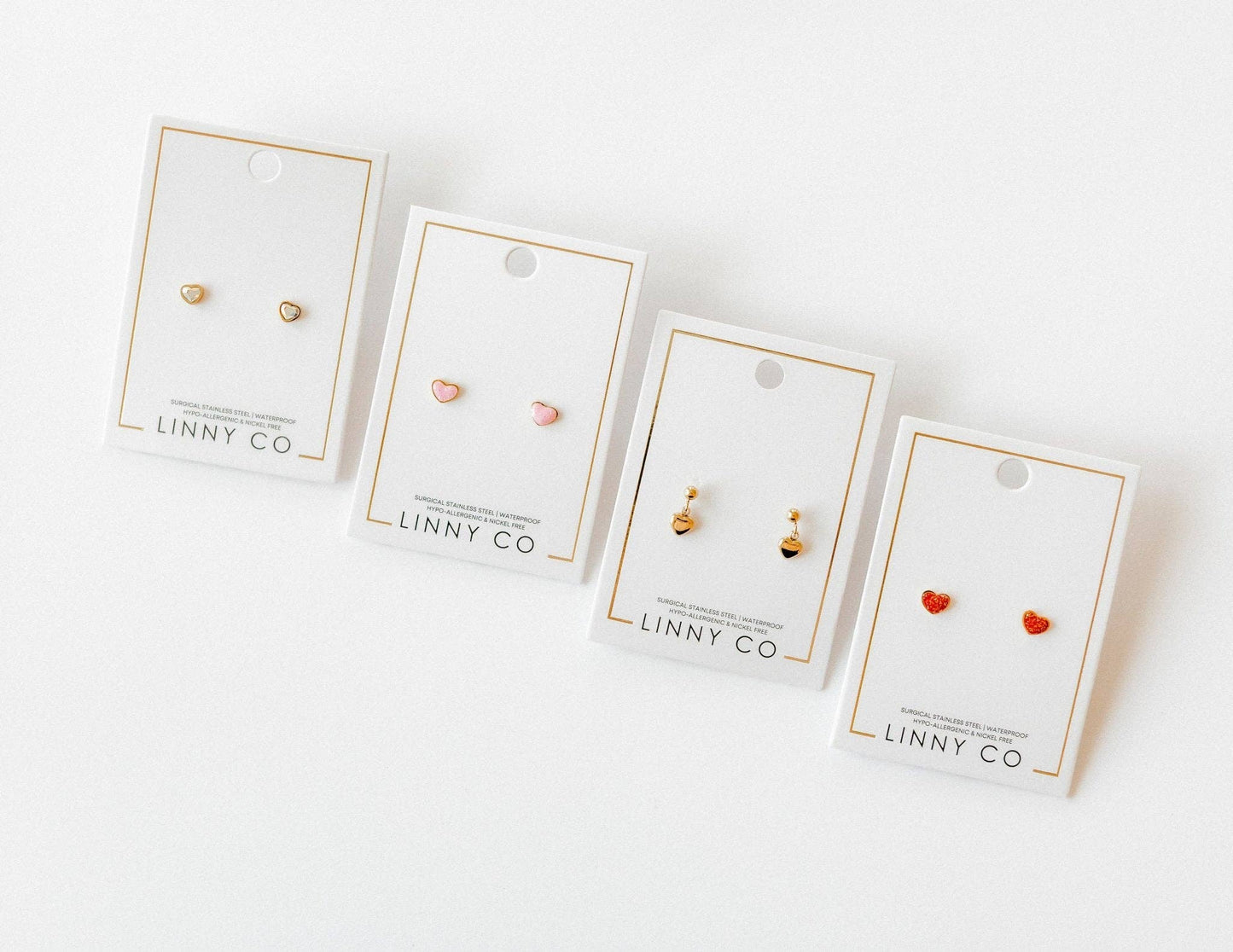 Screwback Stud Earrings - Millie Heart Gold