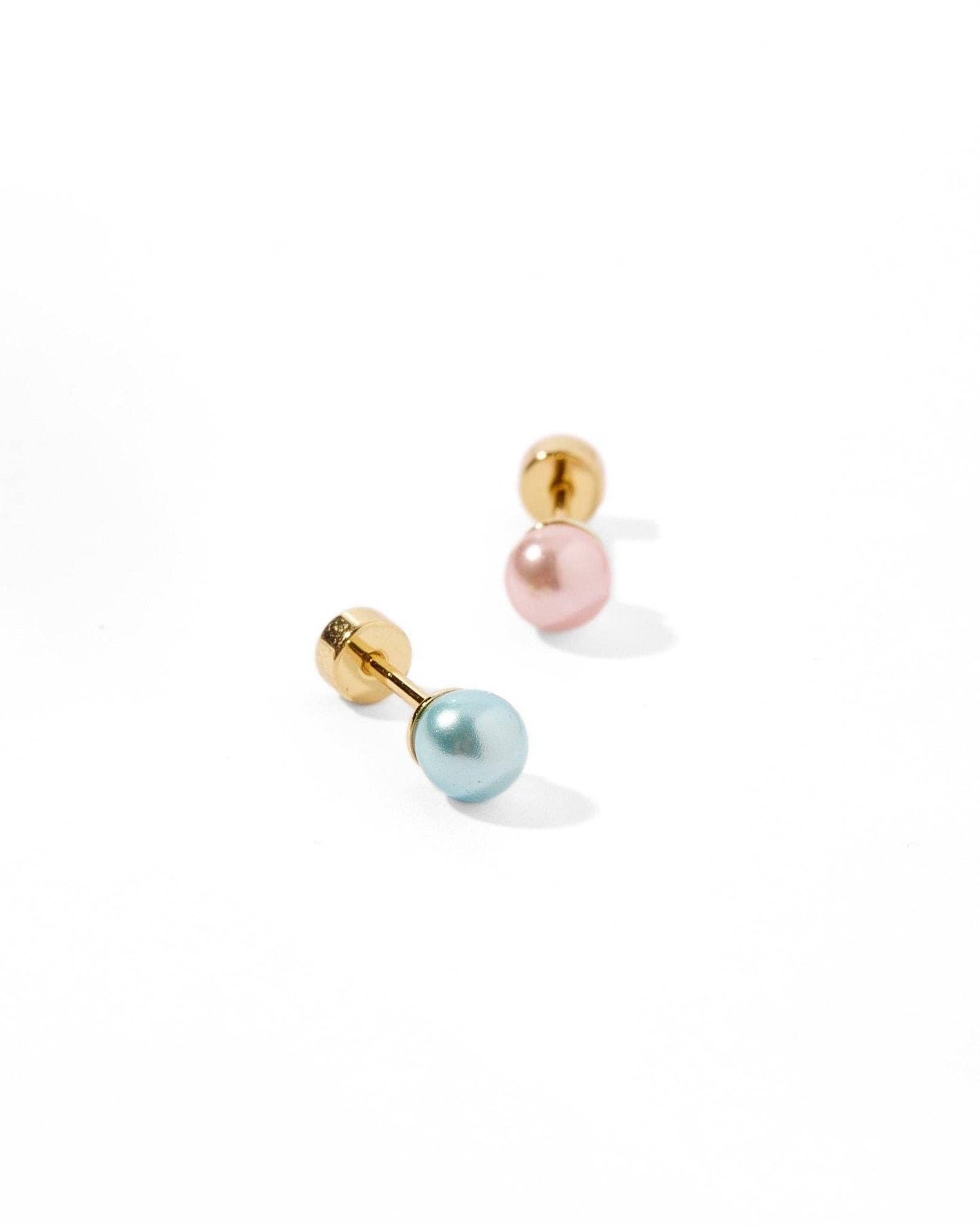 Screwback Stud Earrings - Payton Pearl Pink 5mm