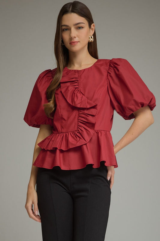 Ruby Ruffle Top