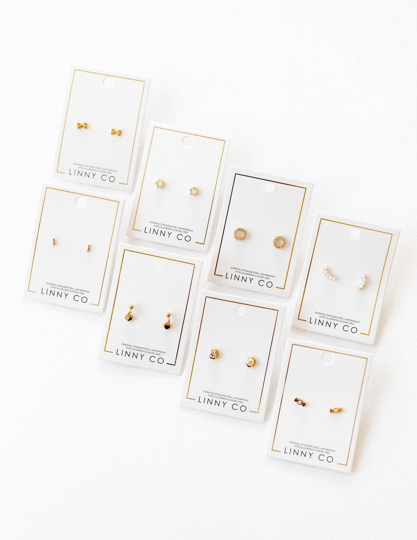 Screwback Stud Earrings - Millie Heart Gold