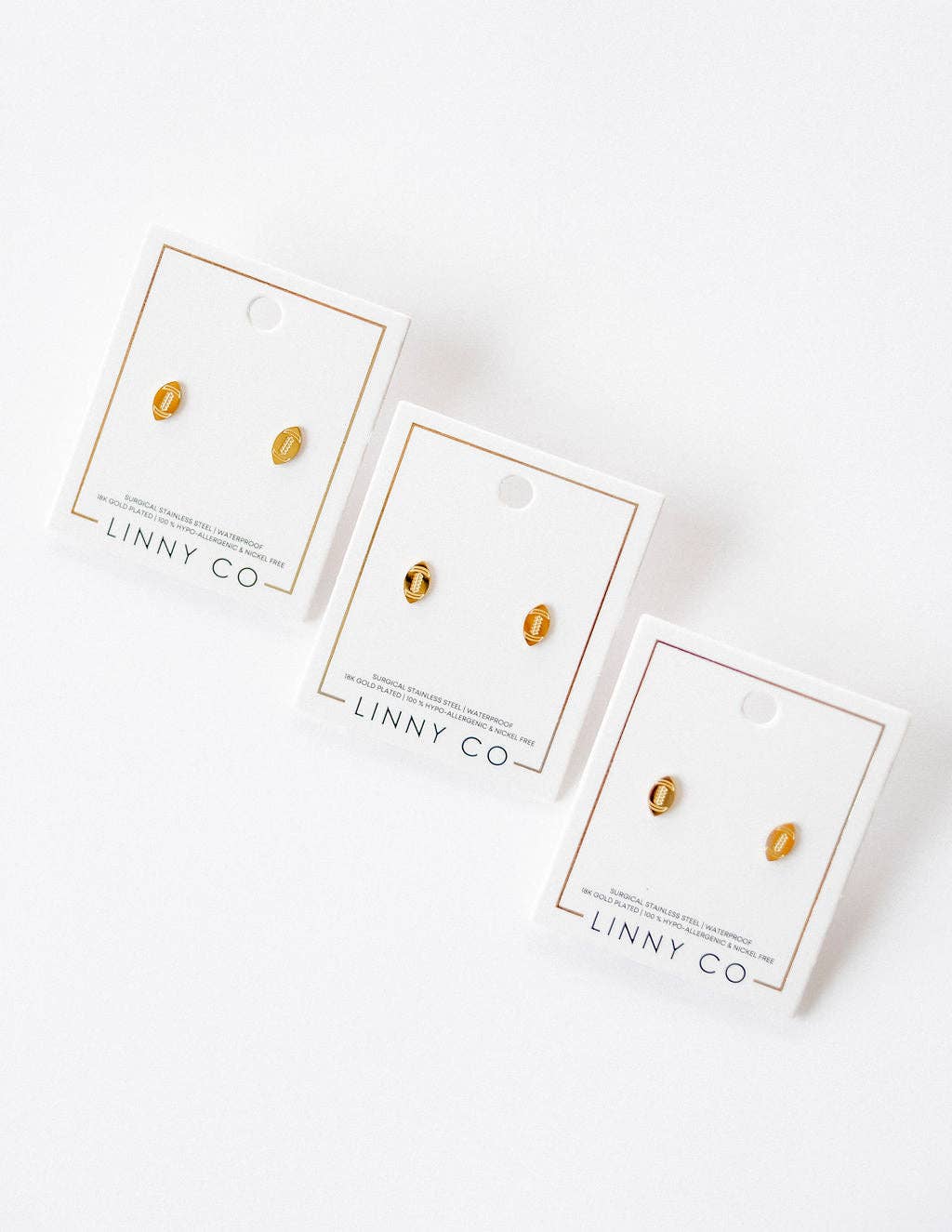 Screwback Stud Earrings - Football