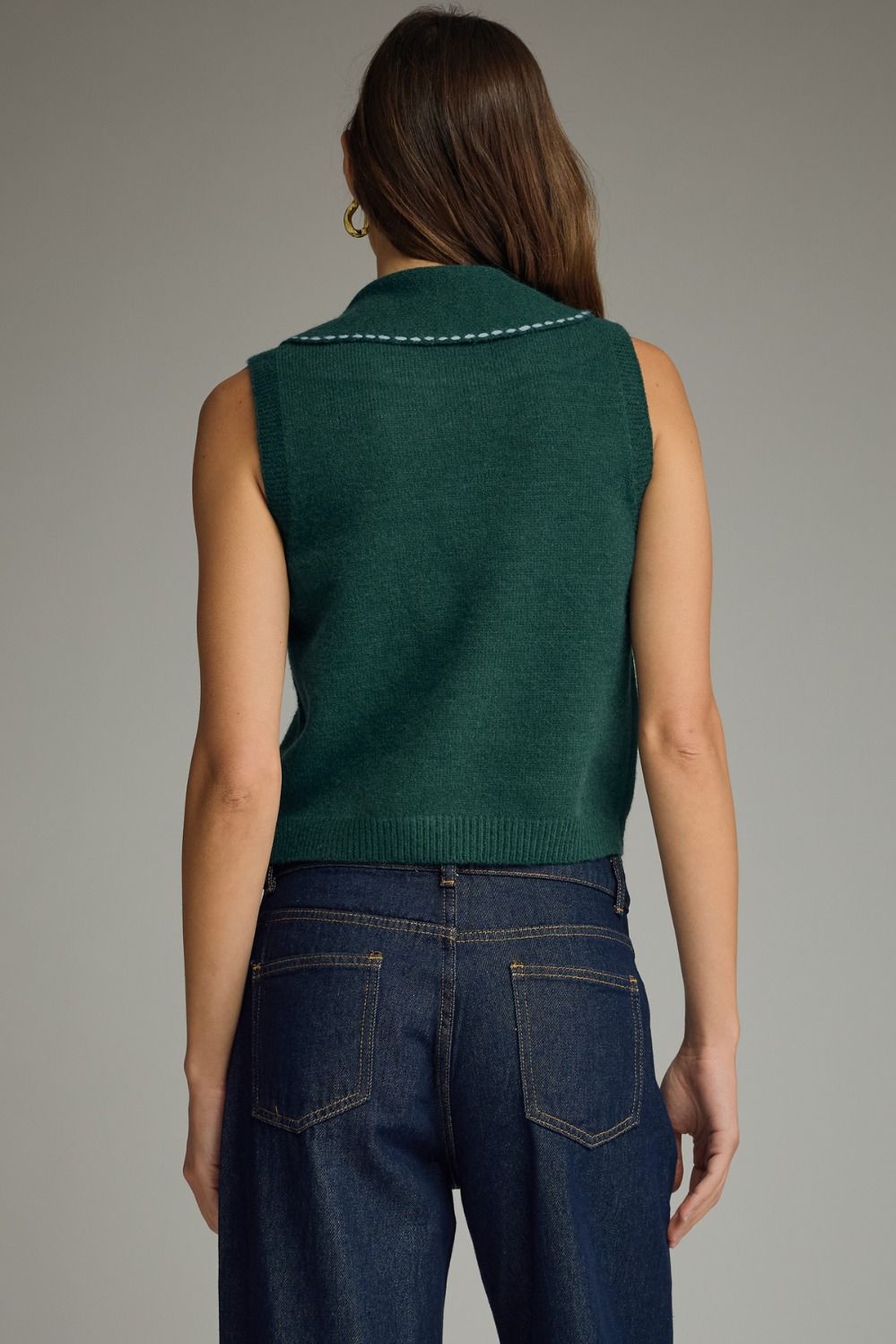 Hunter Green Sleeveless Sweater