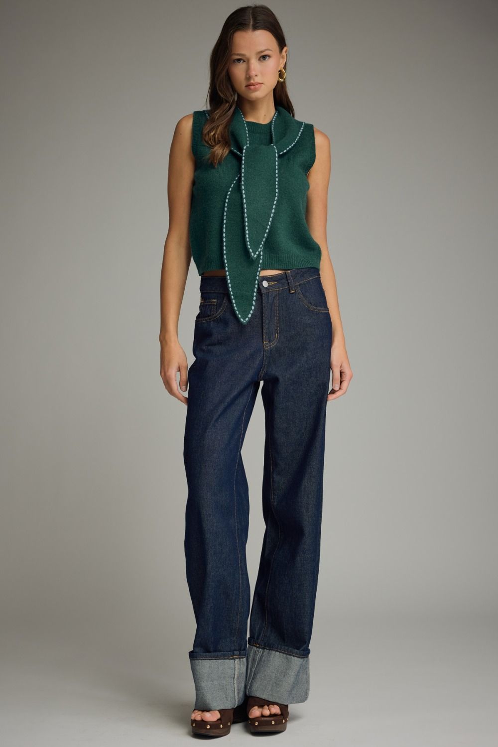 Hunter Green Sleeveless Sweater