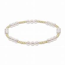 Classic Joy Pattern 4mm Bead Bracelet- Pearl