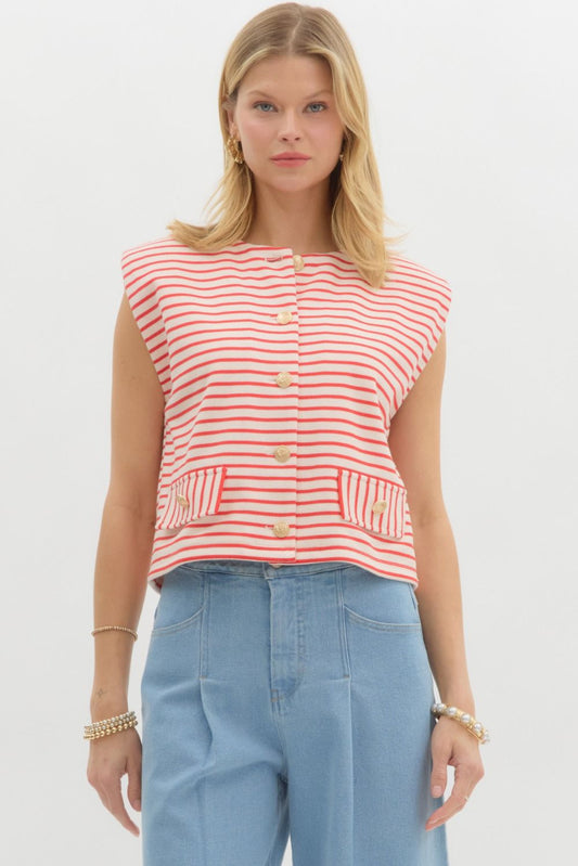 Red Stripe Top