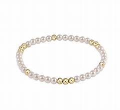 Worthy Pattern 3mm Bead Bracelet- Pearl